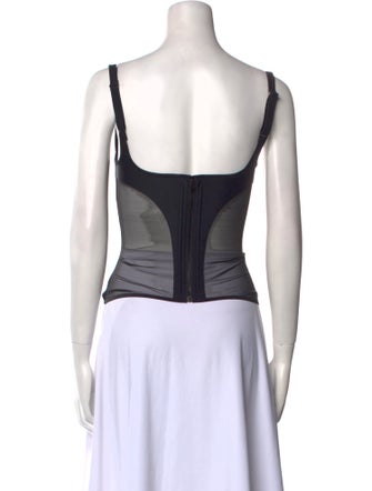 Mugler Square Neckline Sleeveless Top