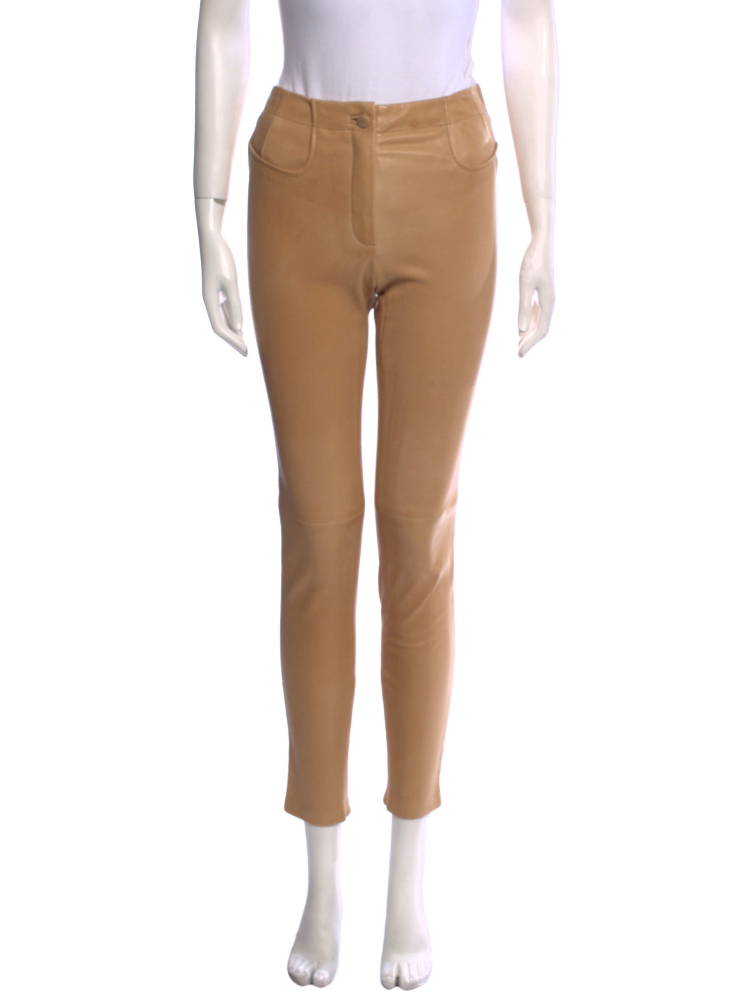 Mugler Leather Skinny Leg Pants