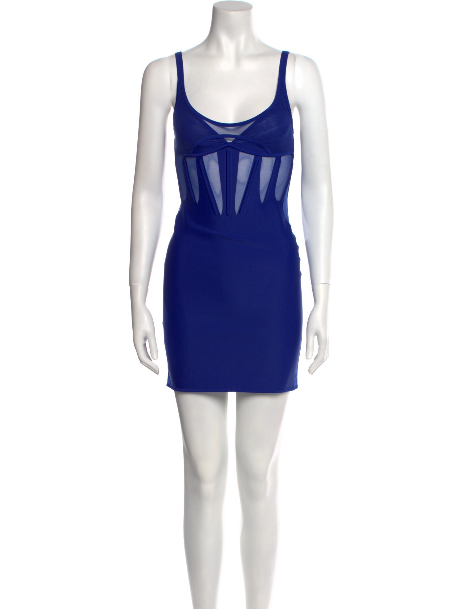 Mugler Scoop Neck Mini Dress