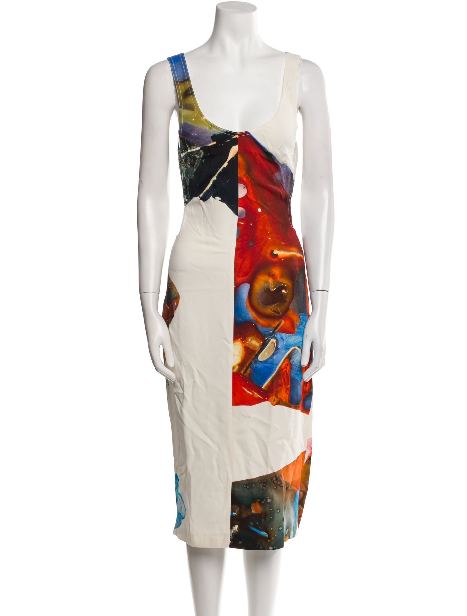 Mugler Printed Midi Length Dress