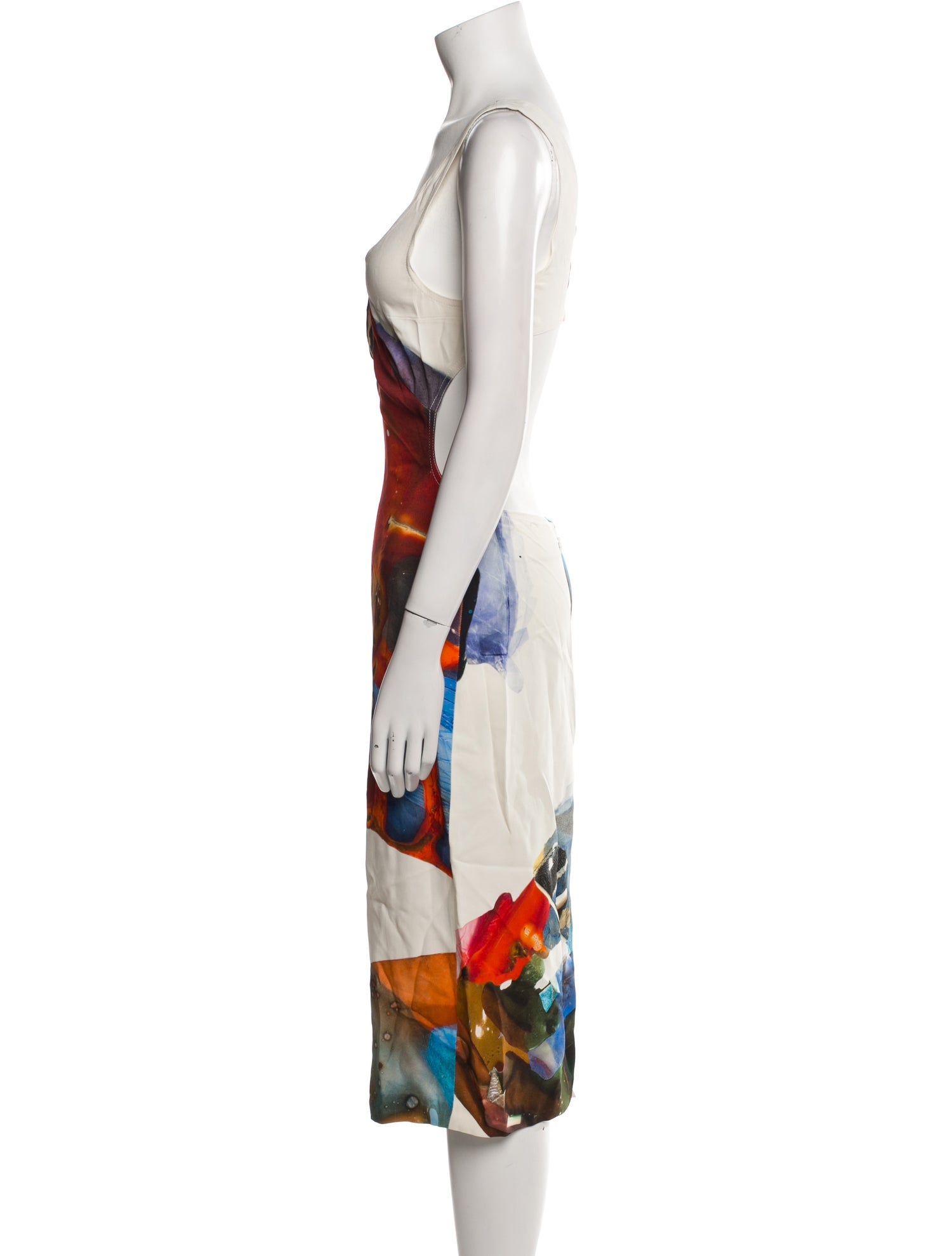 Mugler Printed Midi Length Dress