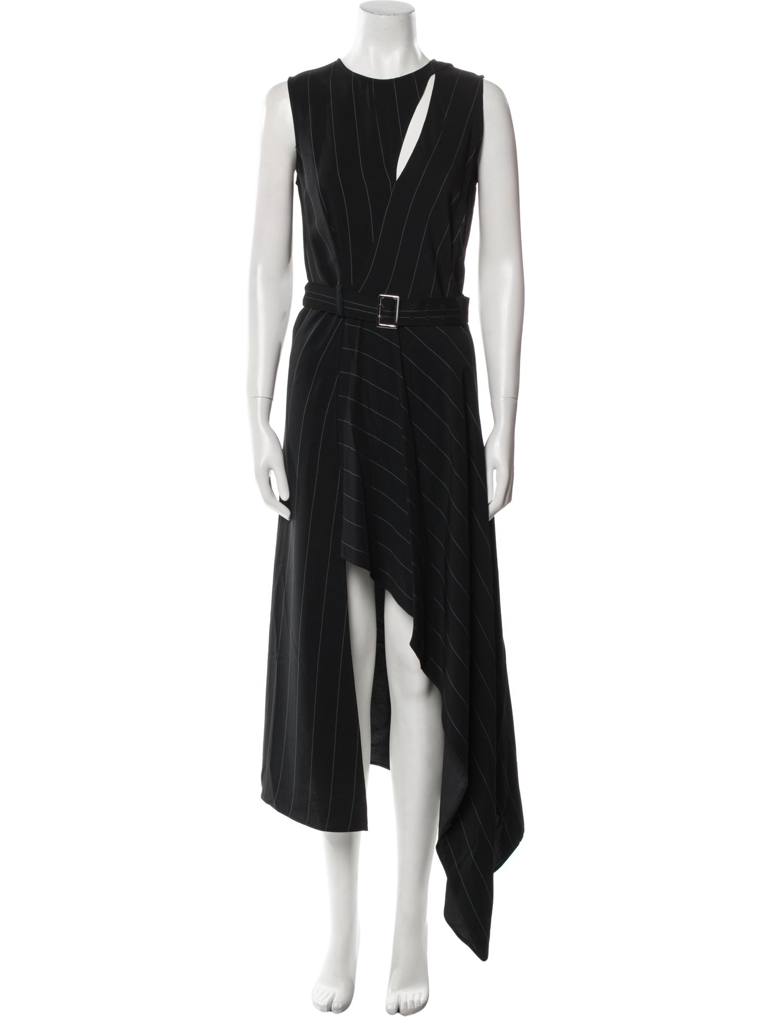 Mugler Striped Long Dress