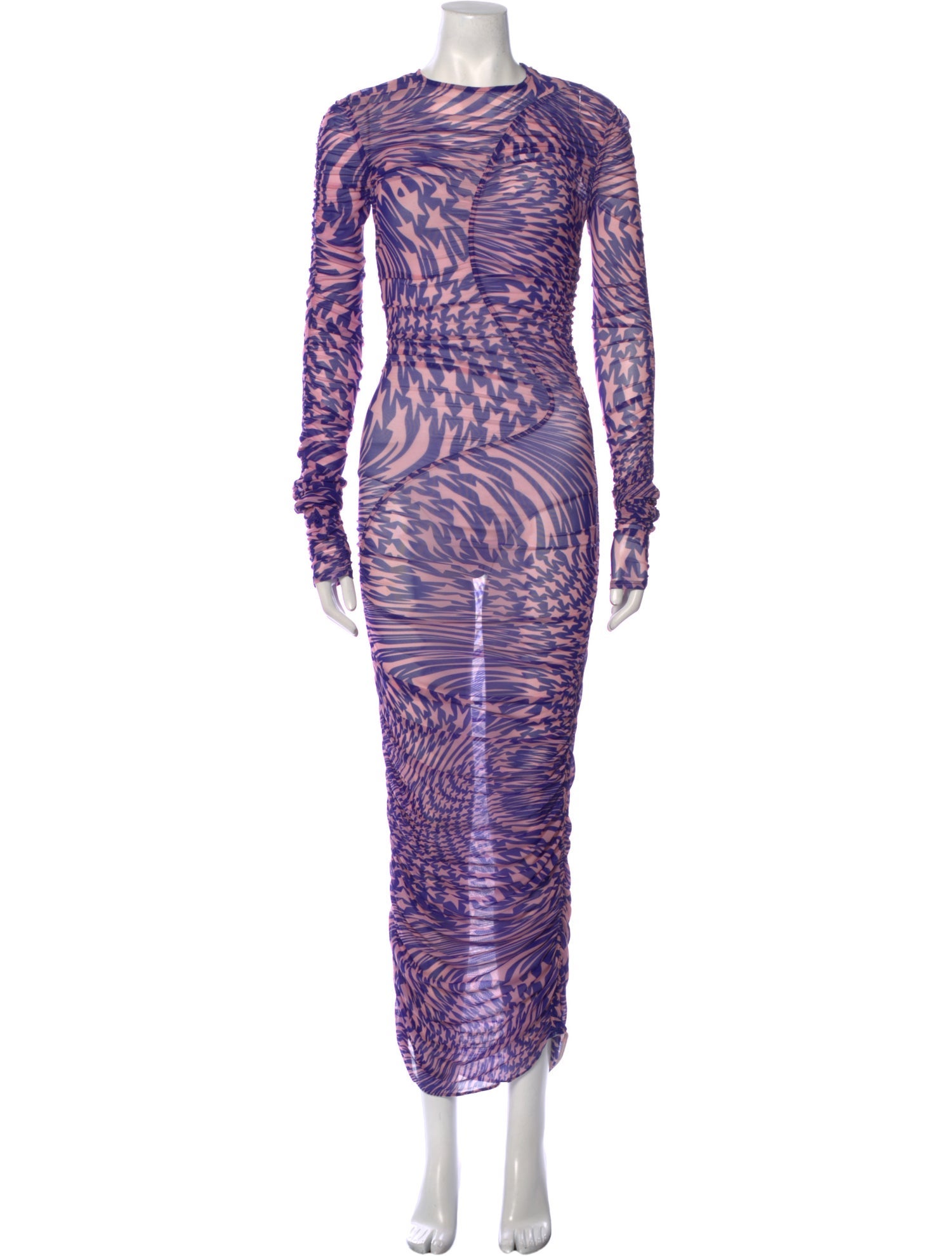 Mugler Animal Print Midi Length Dress