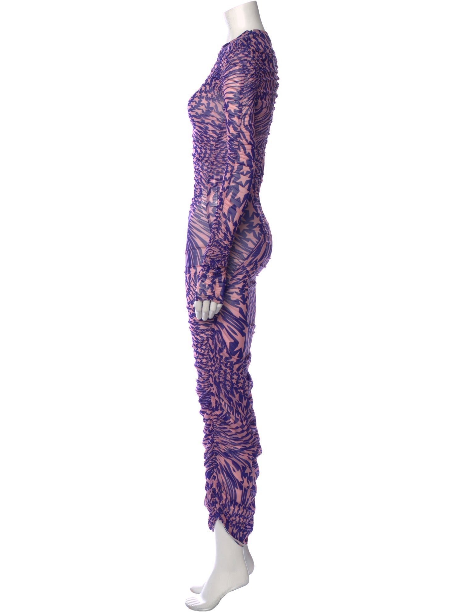 Mugler Animal Print Midi Length Dress