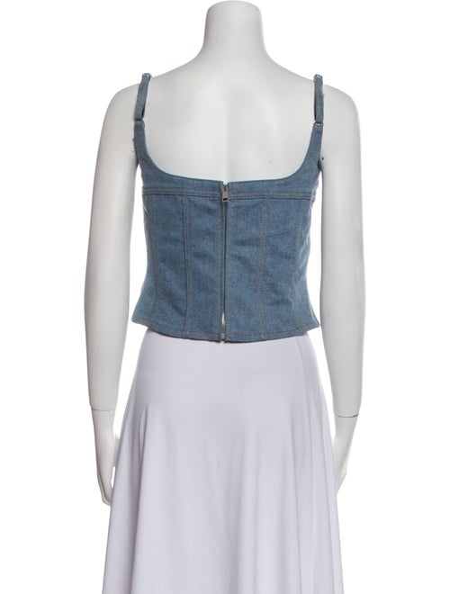 Mugler Square Neckline Sleeveless Crop Top