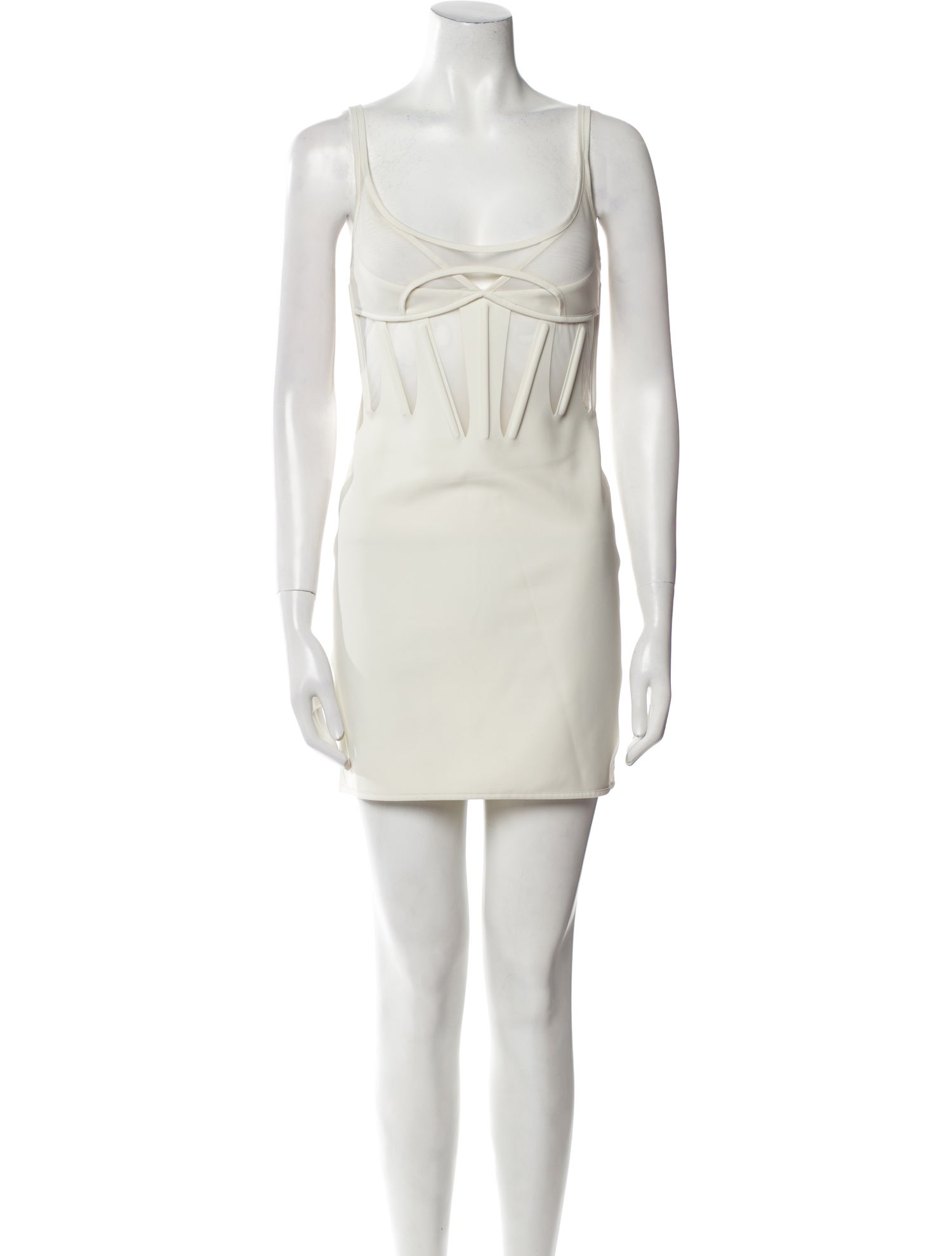 Mugler Scoop Neck Mini Dress