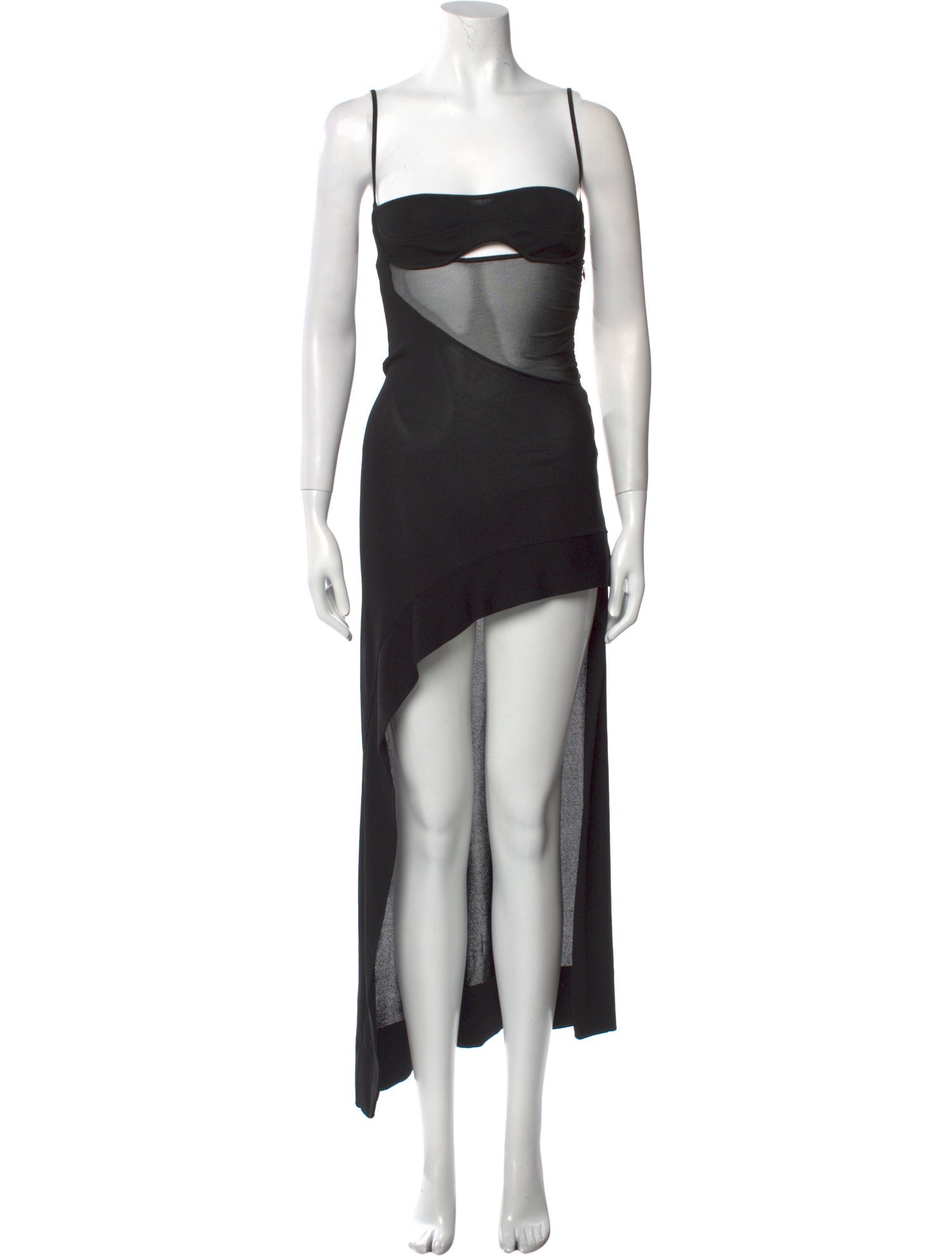 Mugler Square Neckline Long Dress