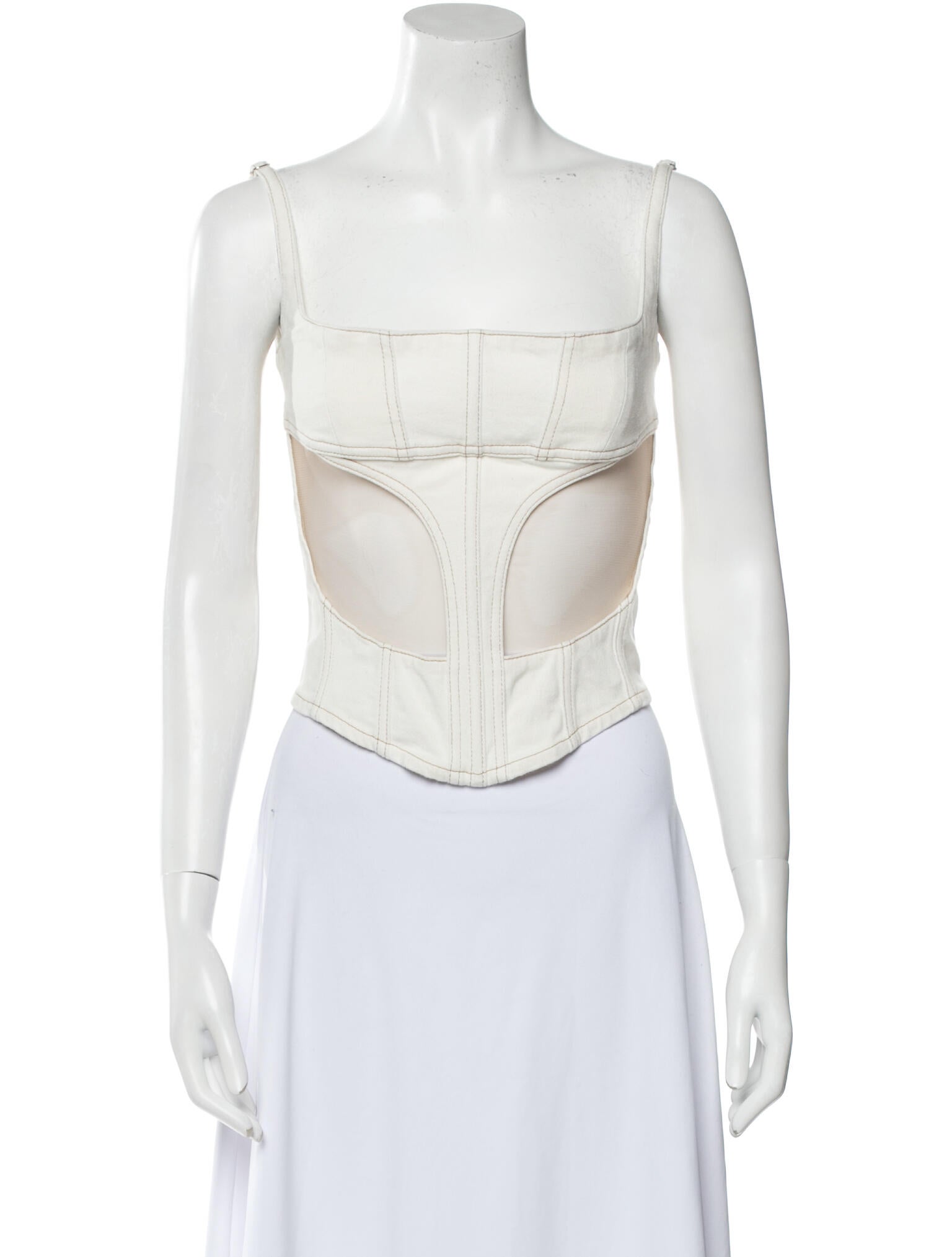 Mugler Square Neckline Sleeveless Crop Top w/ Tags