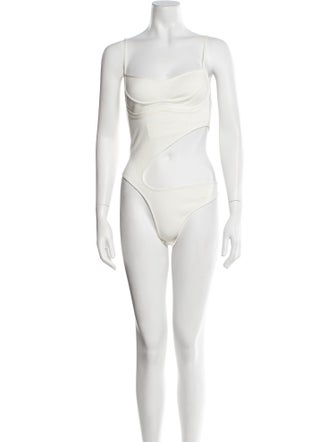 Mugler Square Neckline Sleeveless Bodysuit