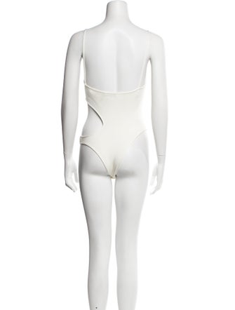 Mugler Square Neckline Sleeveless Bodysuit