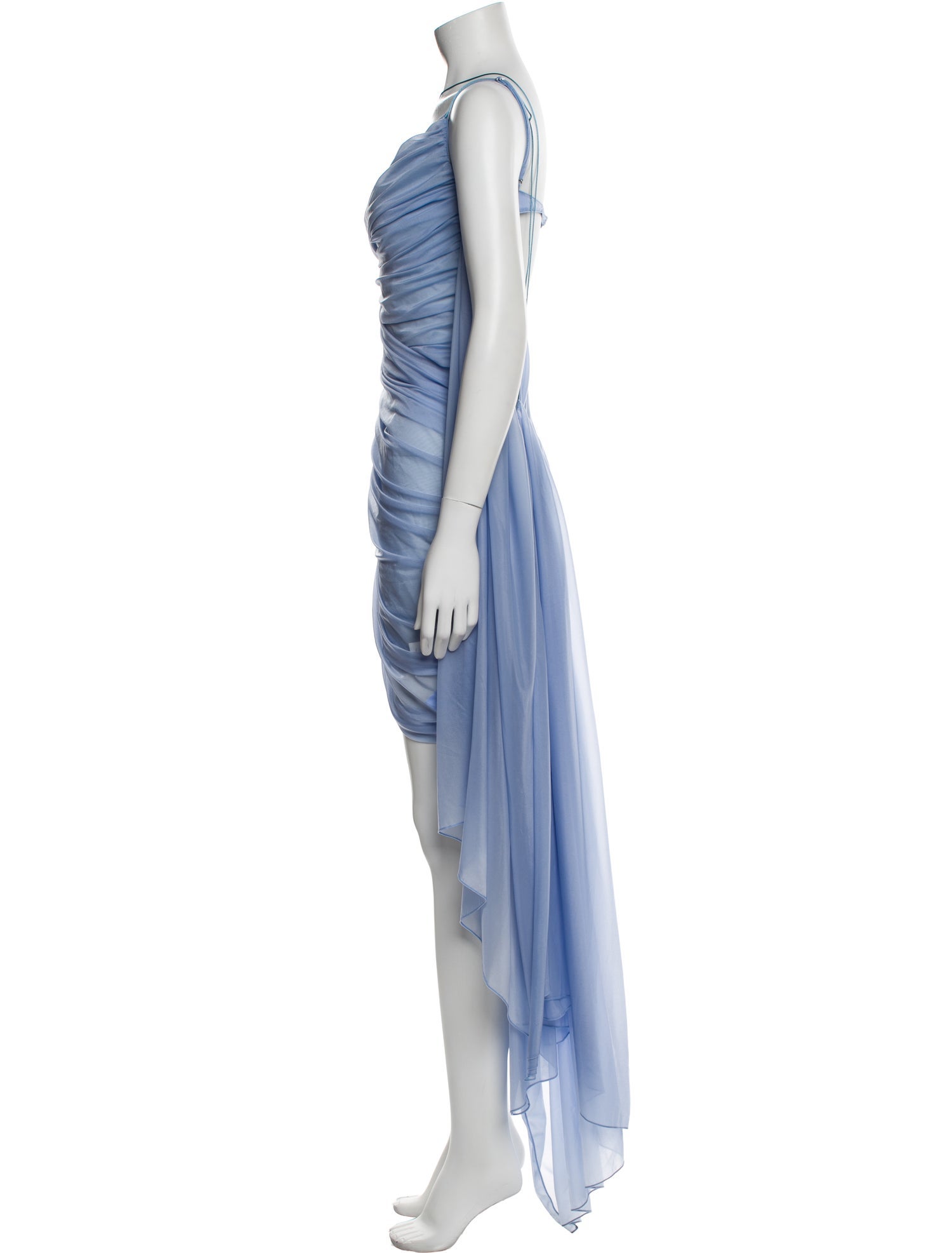 Mugler Cowl Neck Long Dress