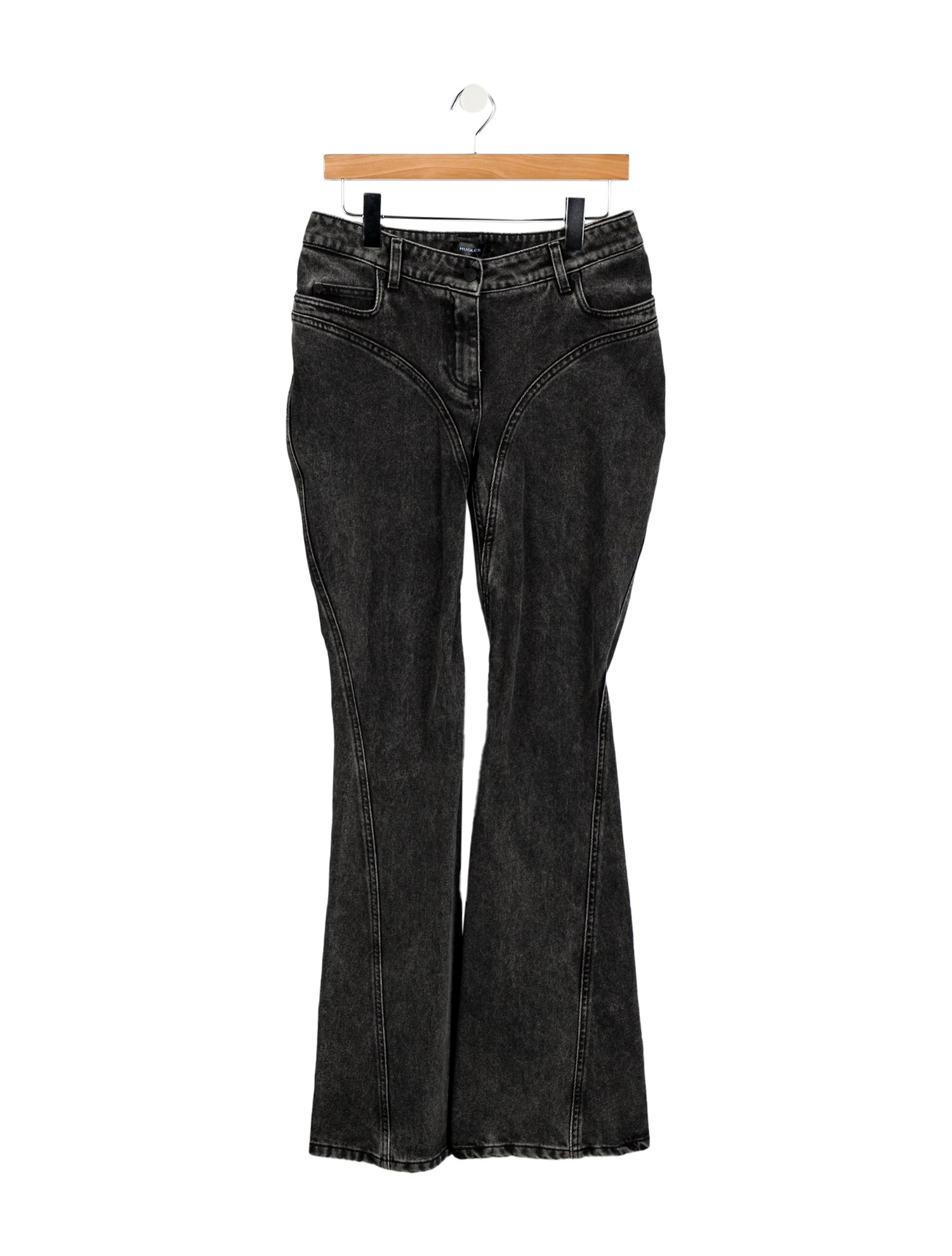 Mugler Mid-Rise Wide Leg Jeans