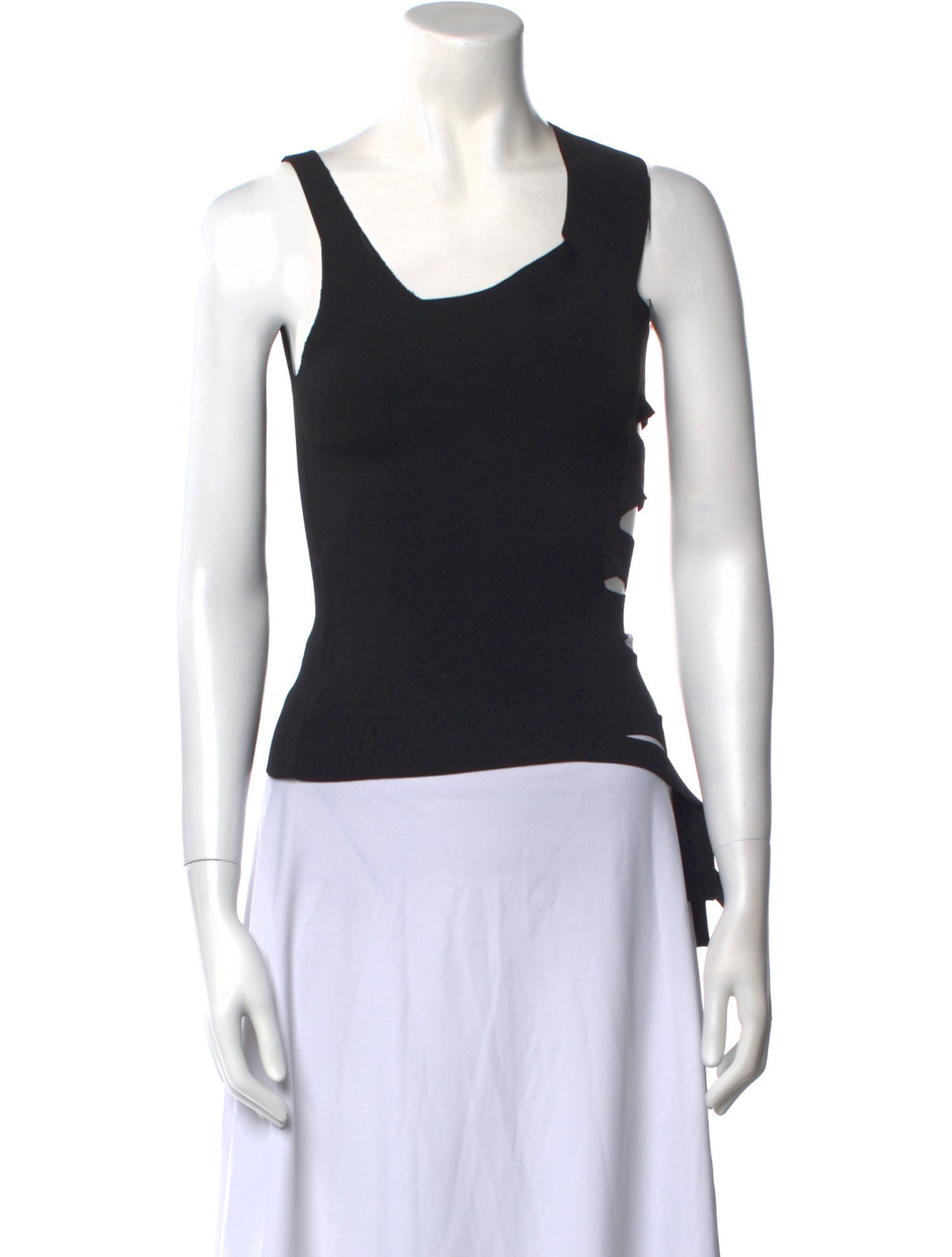 Mugler Scoop Neck Sleeveless Top