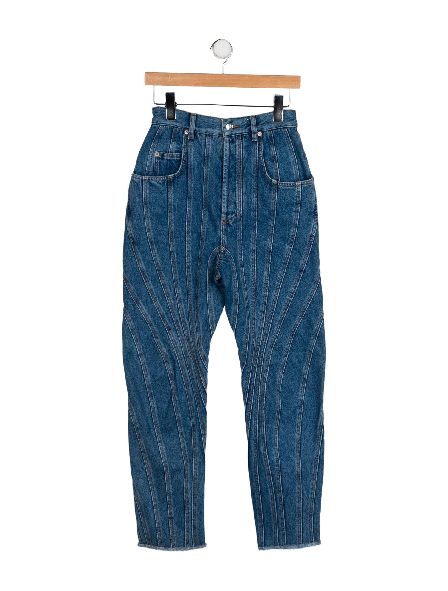 Mugler High-Rise Straight Leg Jeans