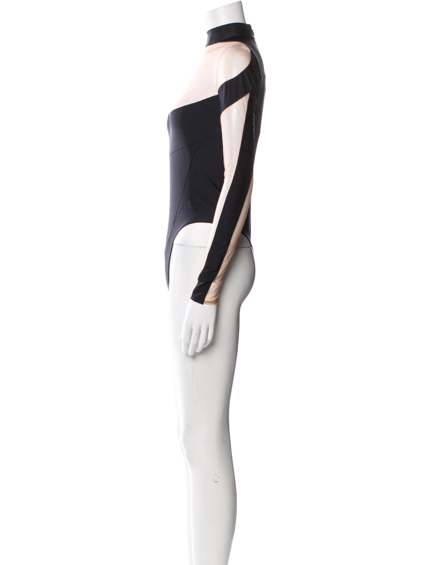 Mugler Mock Neck Long Sleeve Bodysuit