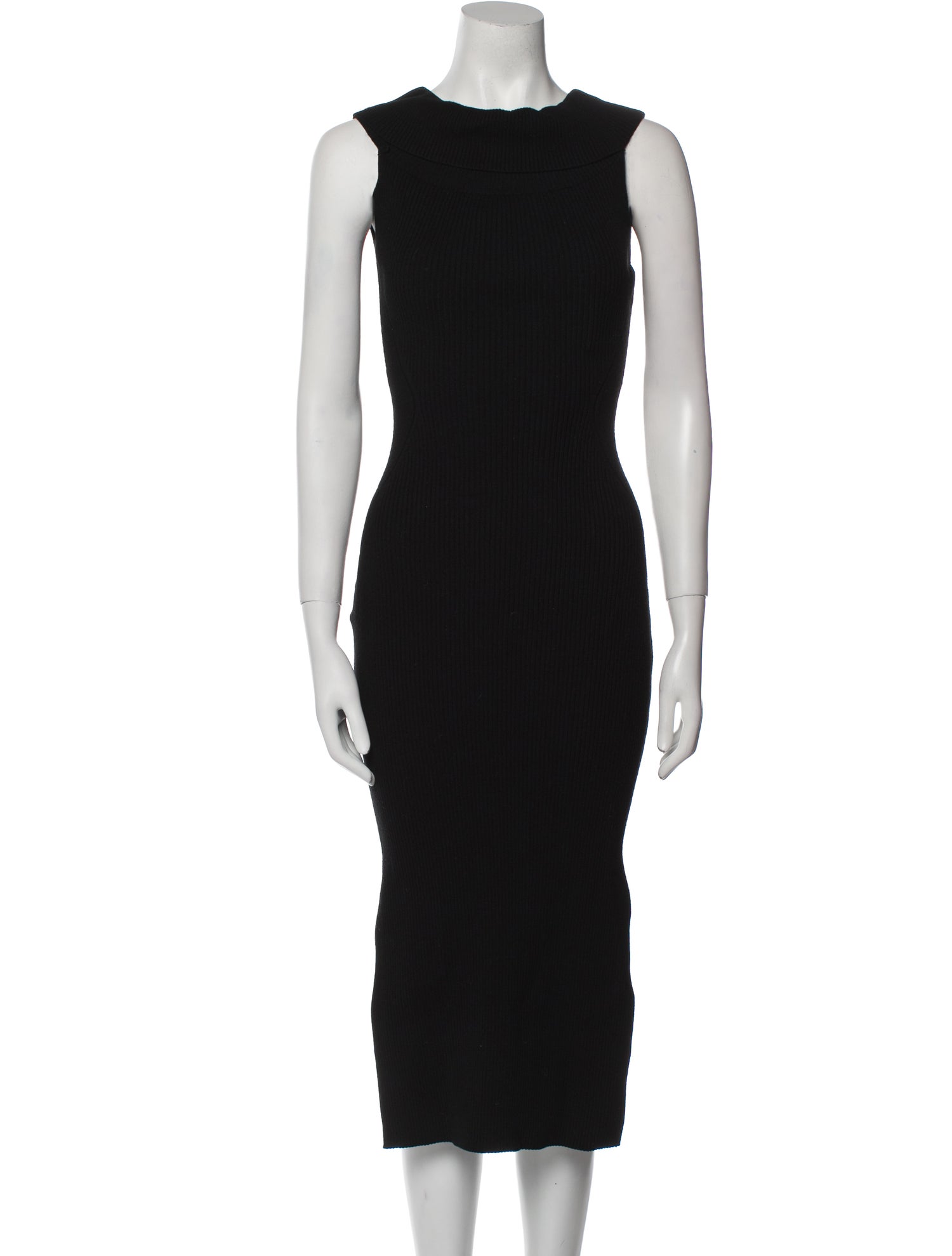 Mugler Cowl Neck Midi Length Dress