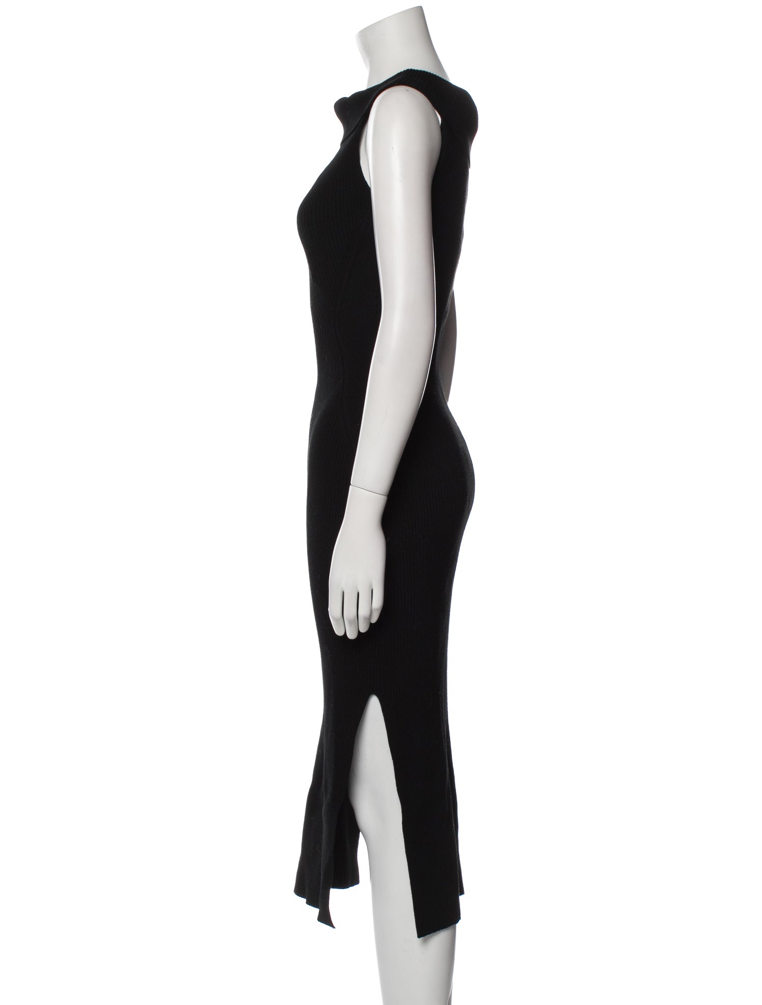 Mugler Cowl Neck Midi Length Dress