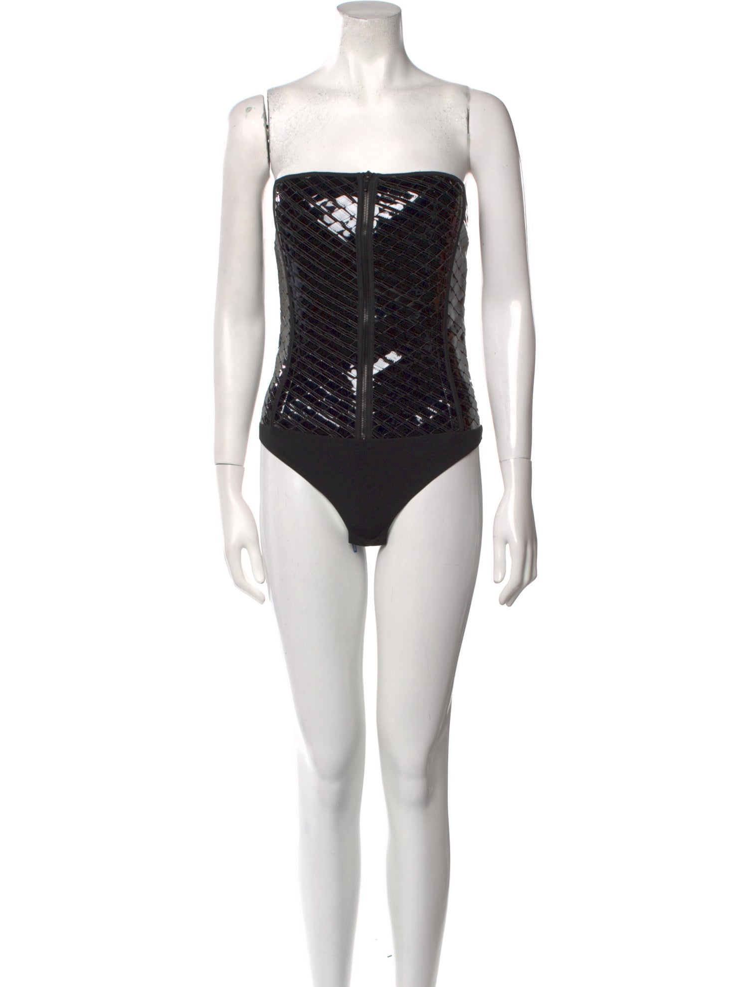 Mugler Square Neckline Sleeveless Bodysuit