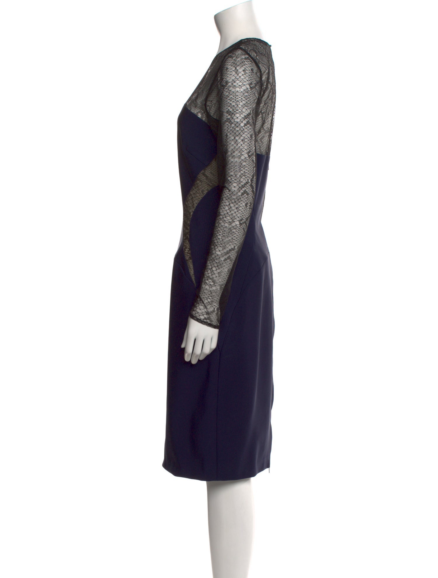 Mugler Crew Neck Midi Length Dress