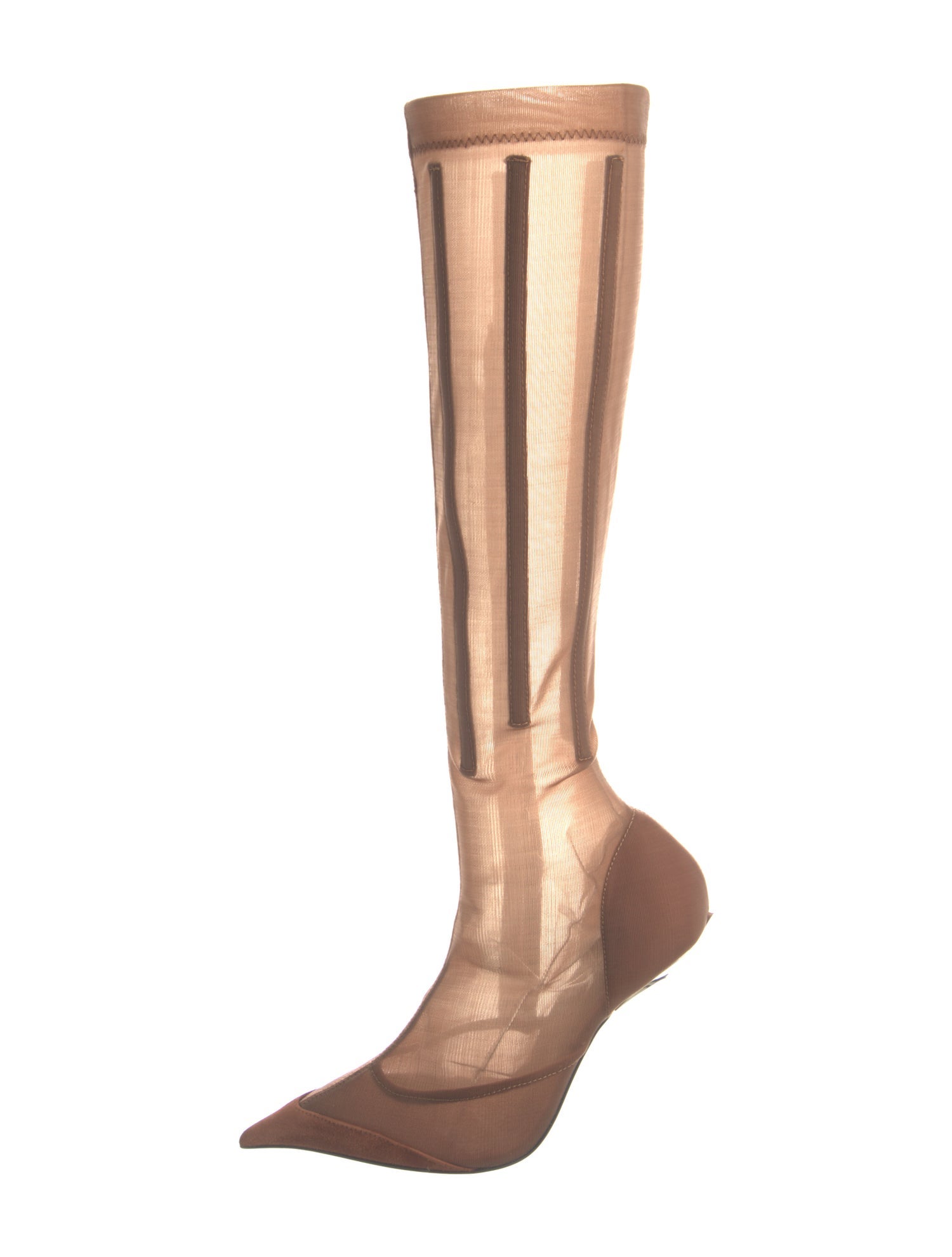 Mugler Mesh Striped Boots