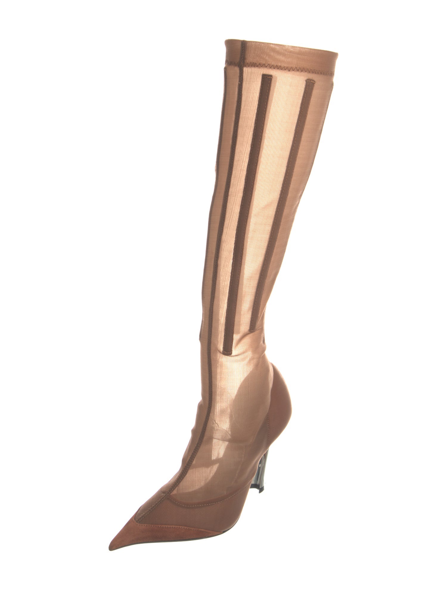 Mugler Mesh Striped Boots