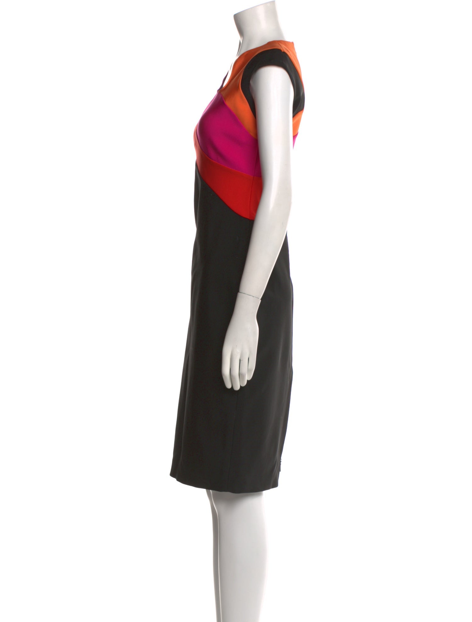 Mugler Colorblock Pattern Knee-Length Dress