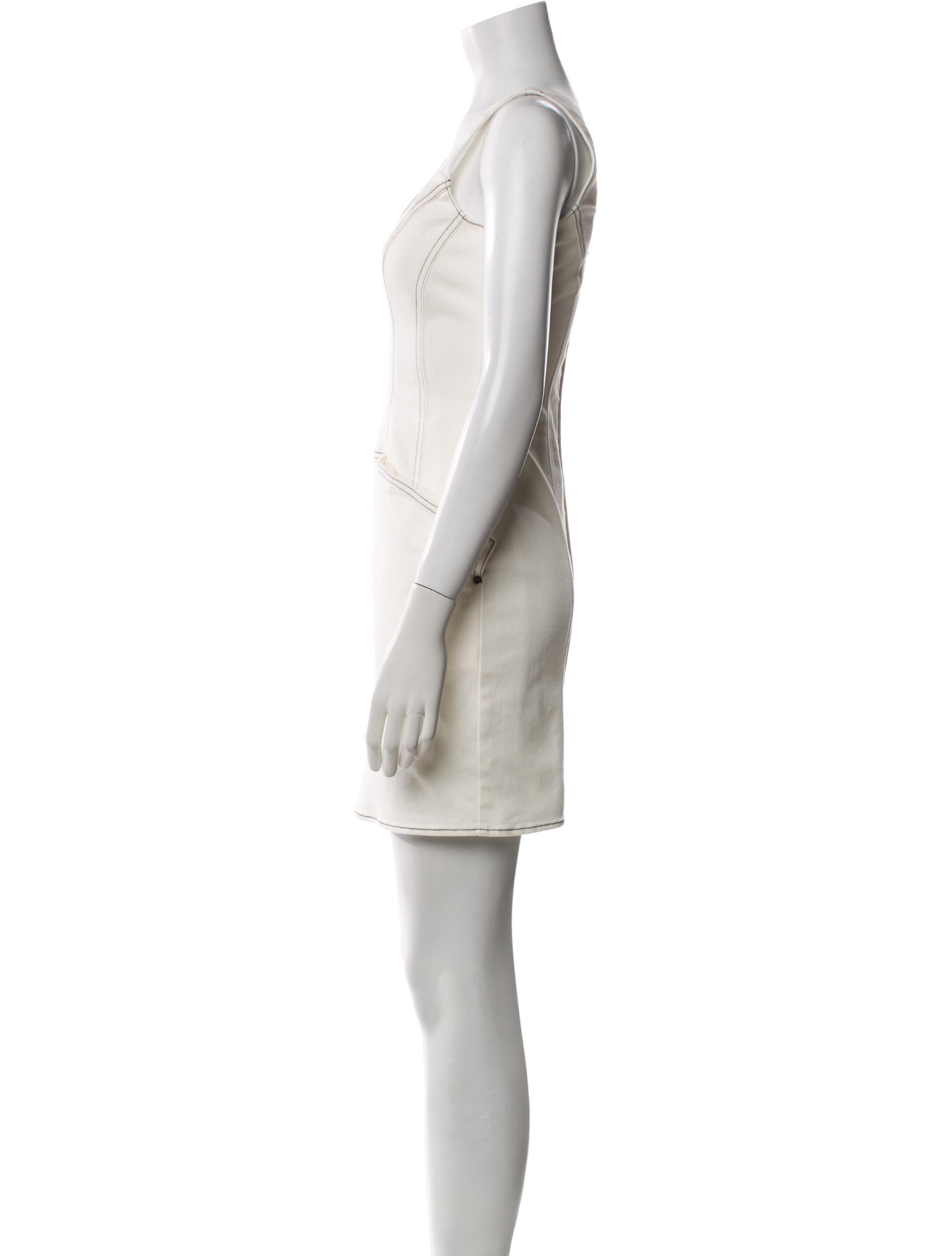 Mugler Scoop Neck Mini Dress