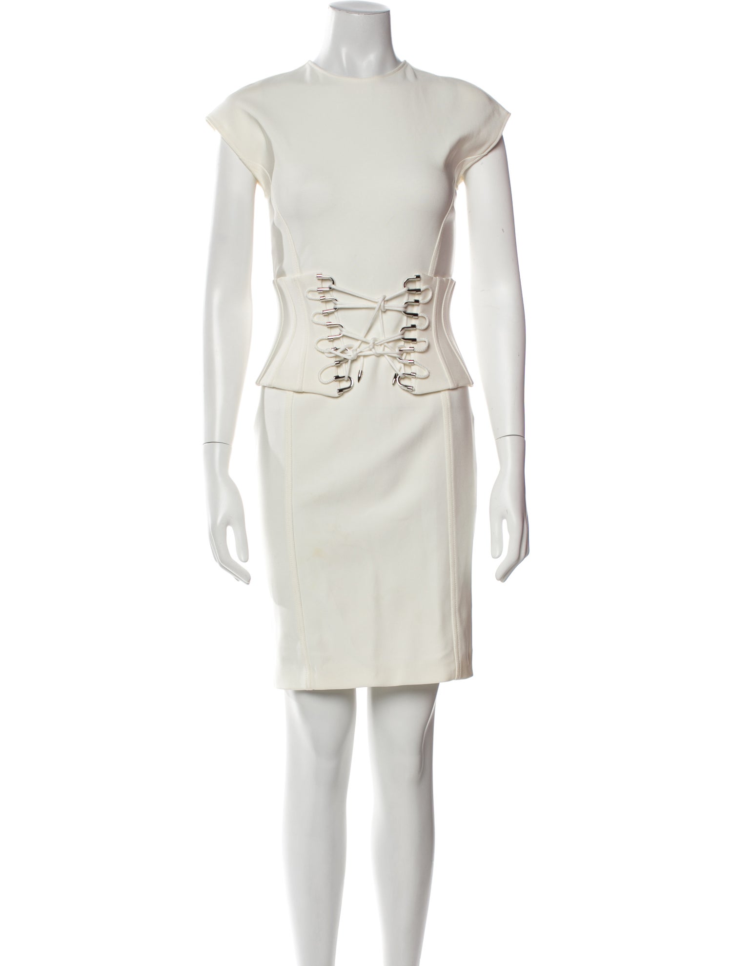 Mugler Crew Neck Mini Dress