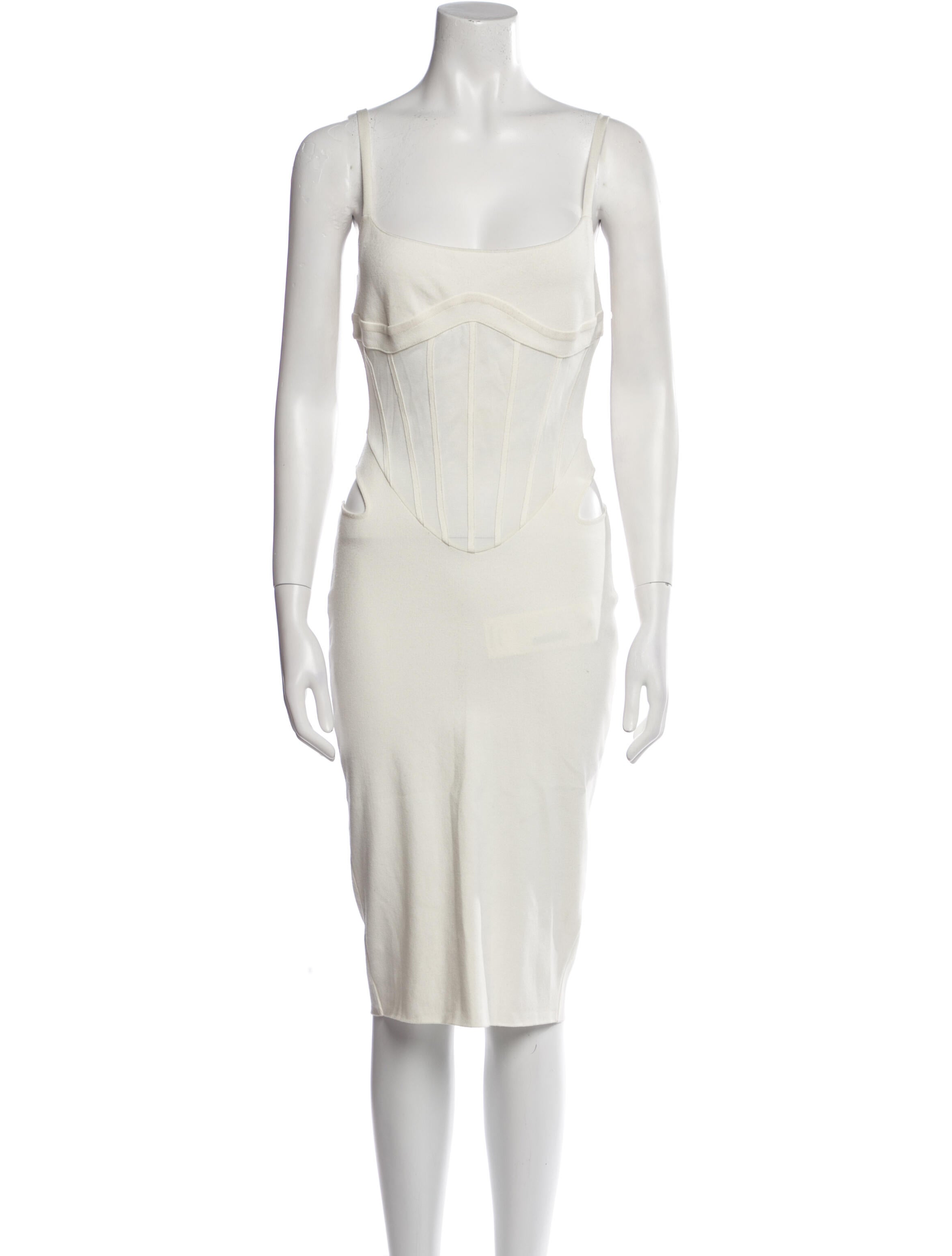 Mugler Square Neckline Mini Dress