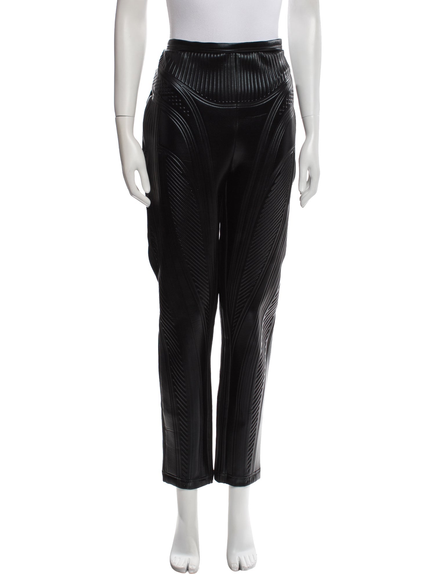 Mugler Faux Leather Straight Leg Pants