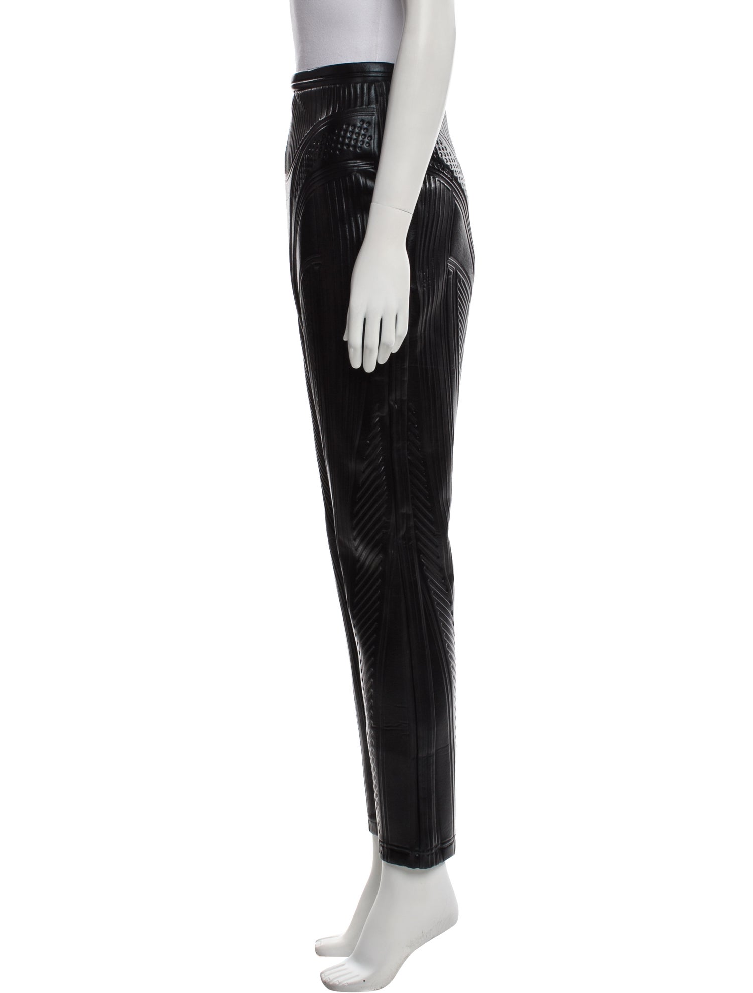 Mugler Faux Leather Straight Leg Pants
