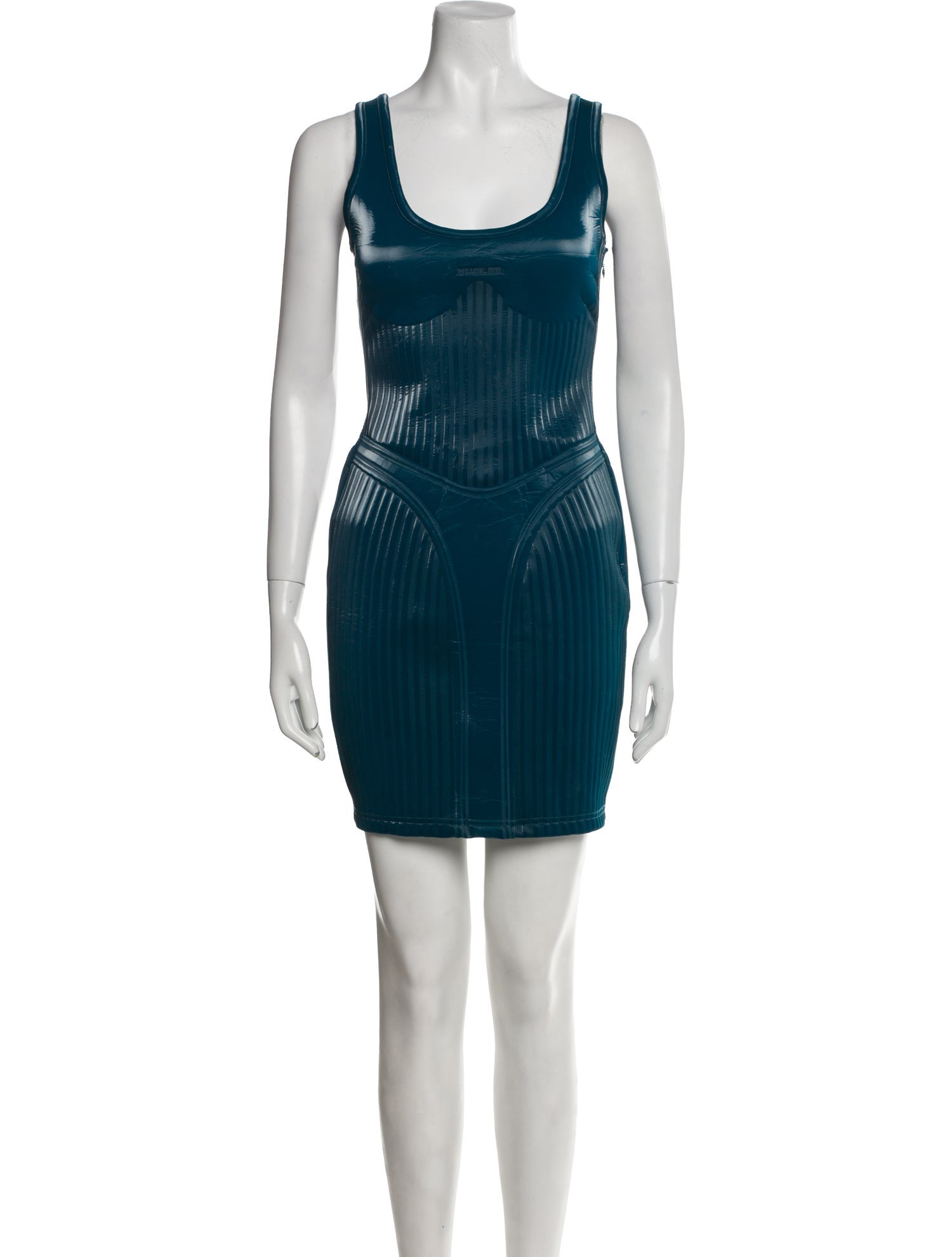 Mugler Scoop Neck Mini Dress