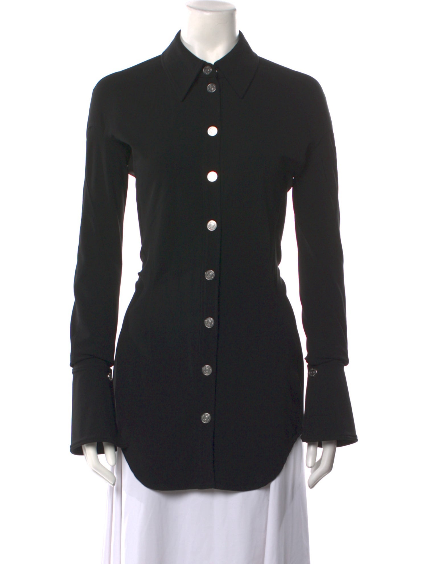 Mugler Long Sleeve Button-Up Top