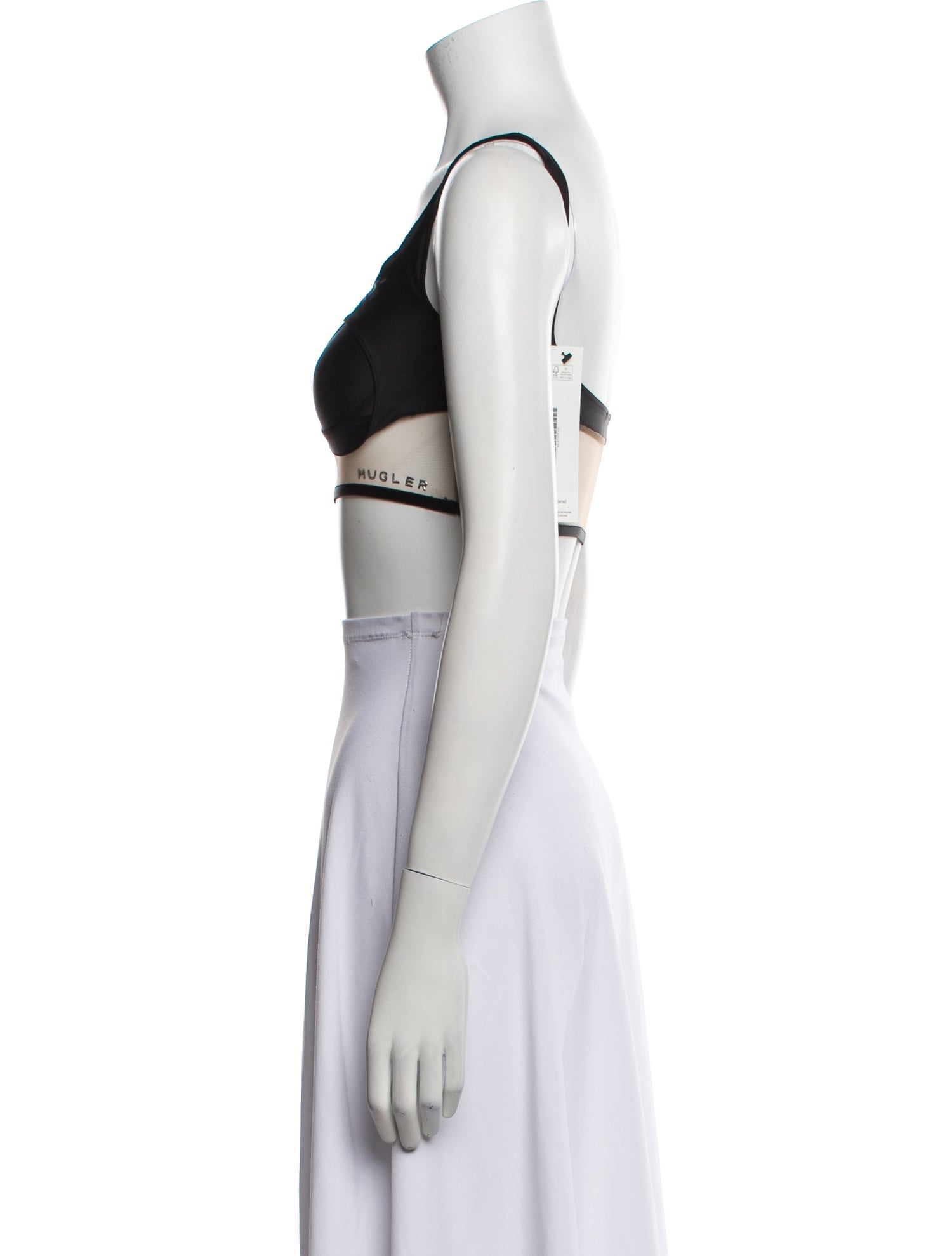 Mugler Square Neckline Sleeveless Crop Top