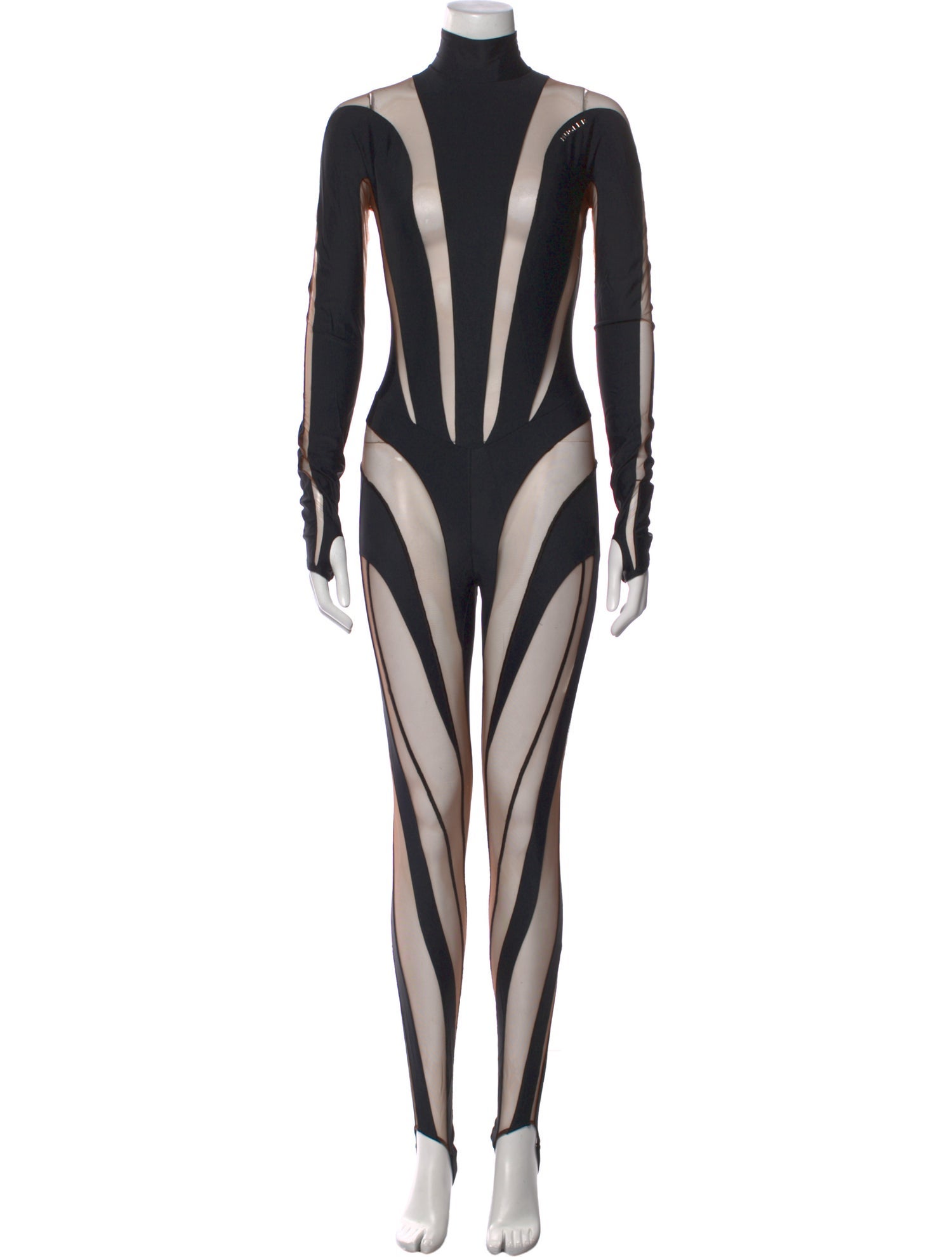 Mugler Printed Turtleneck Jumpsuit