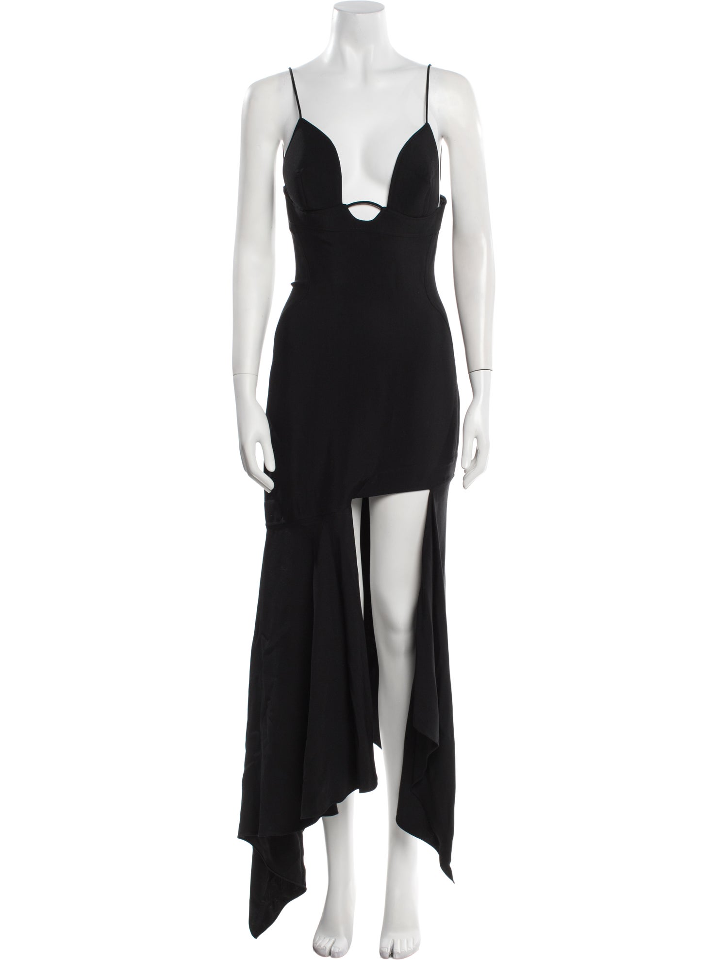 Mugler V-Neck Long Dress
