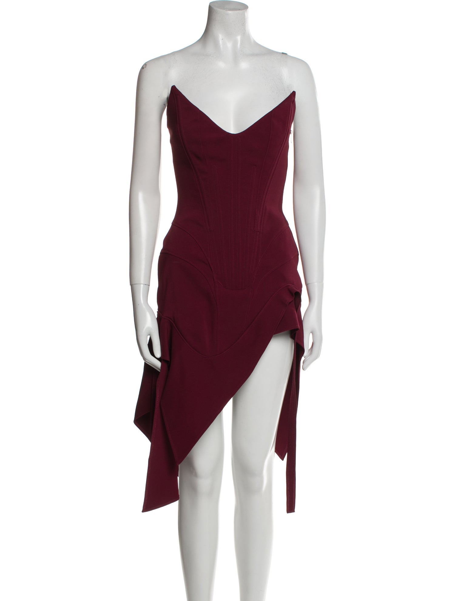 Mugler Strapless Knee-Length Dress