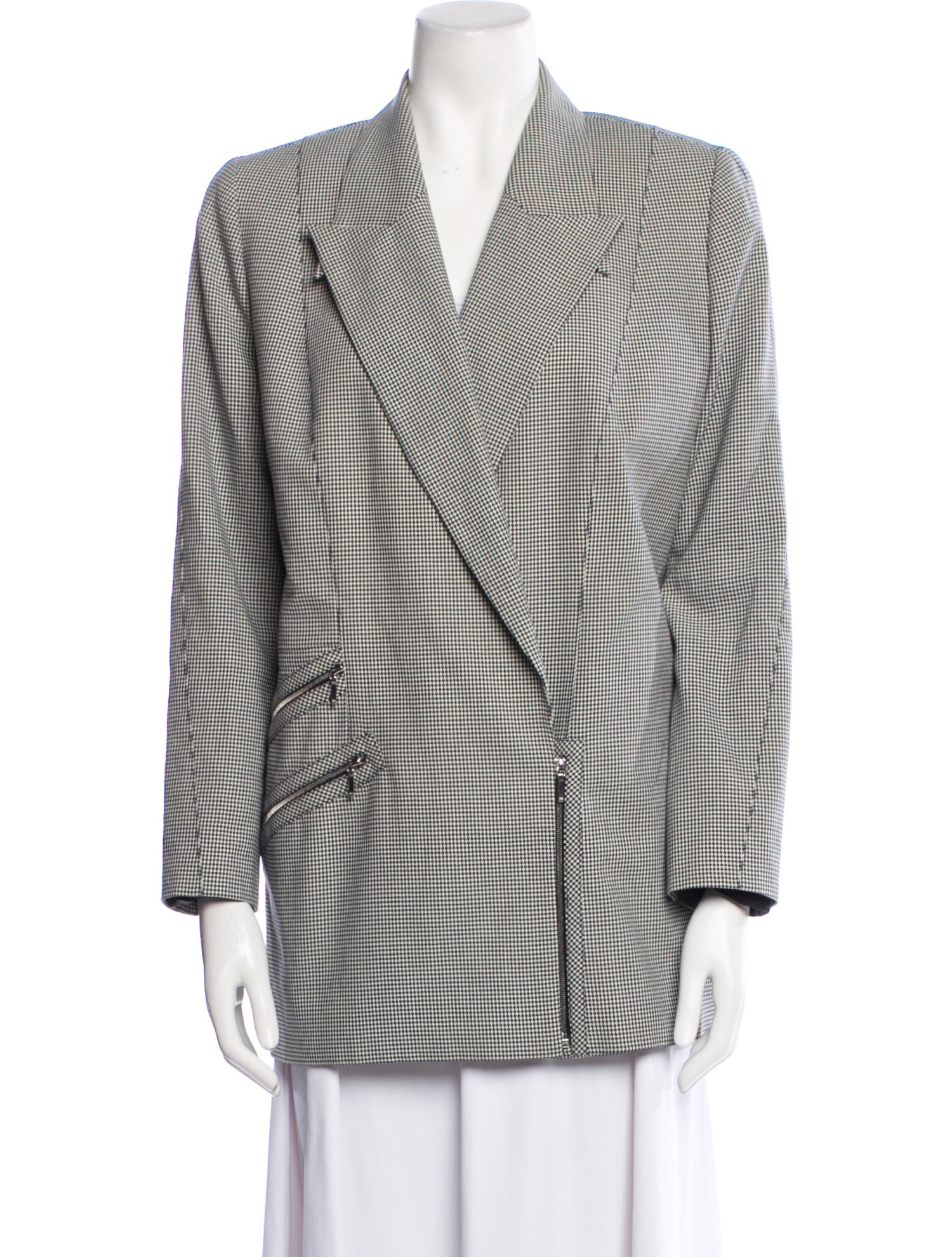 Mugler Houndstooth Print Blazer