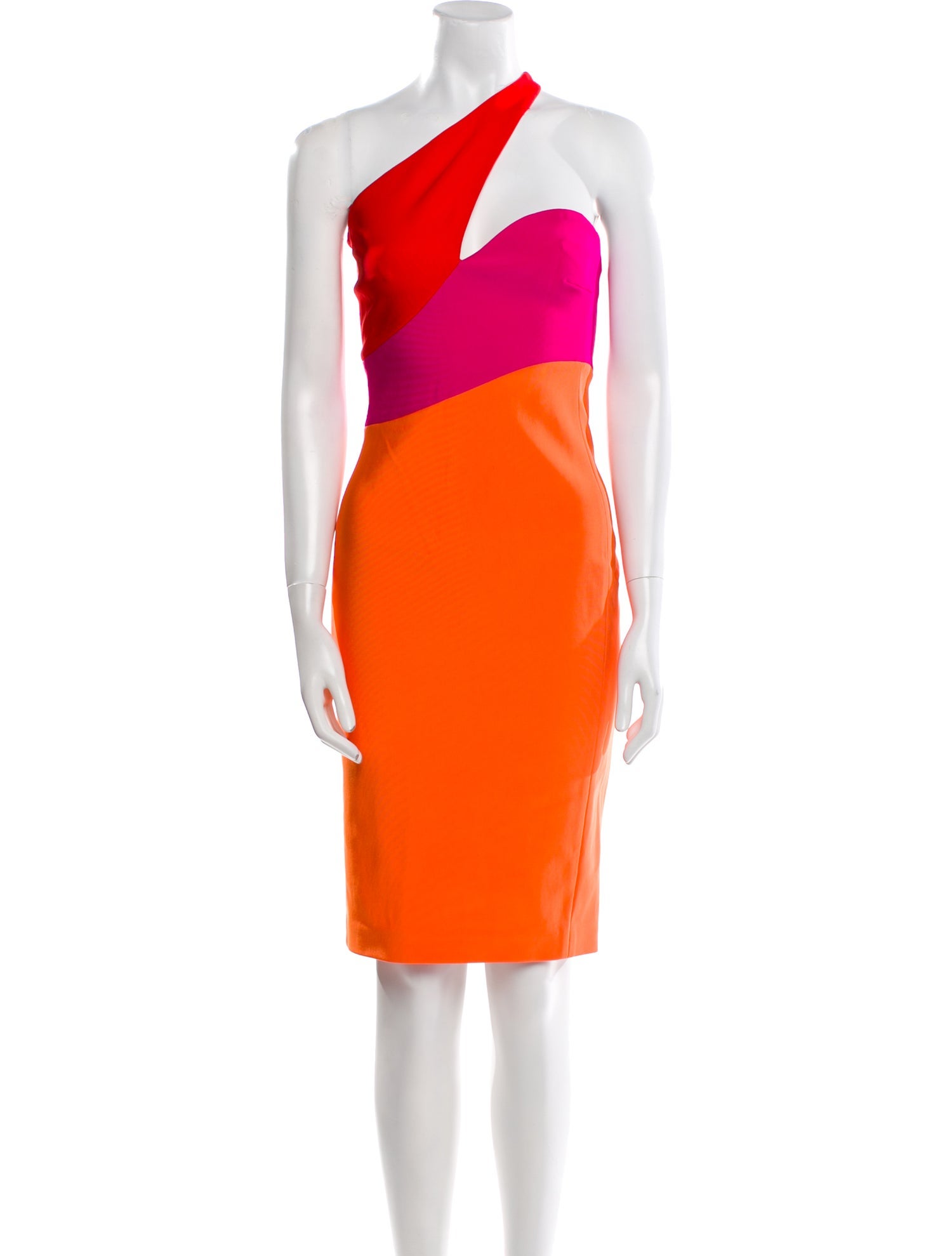 Mugler Colorblock Pattern Knee-Length Dress