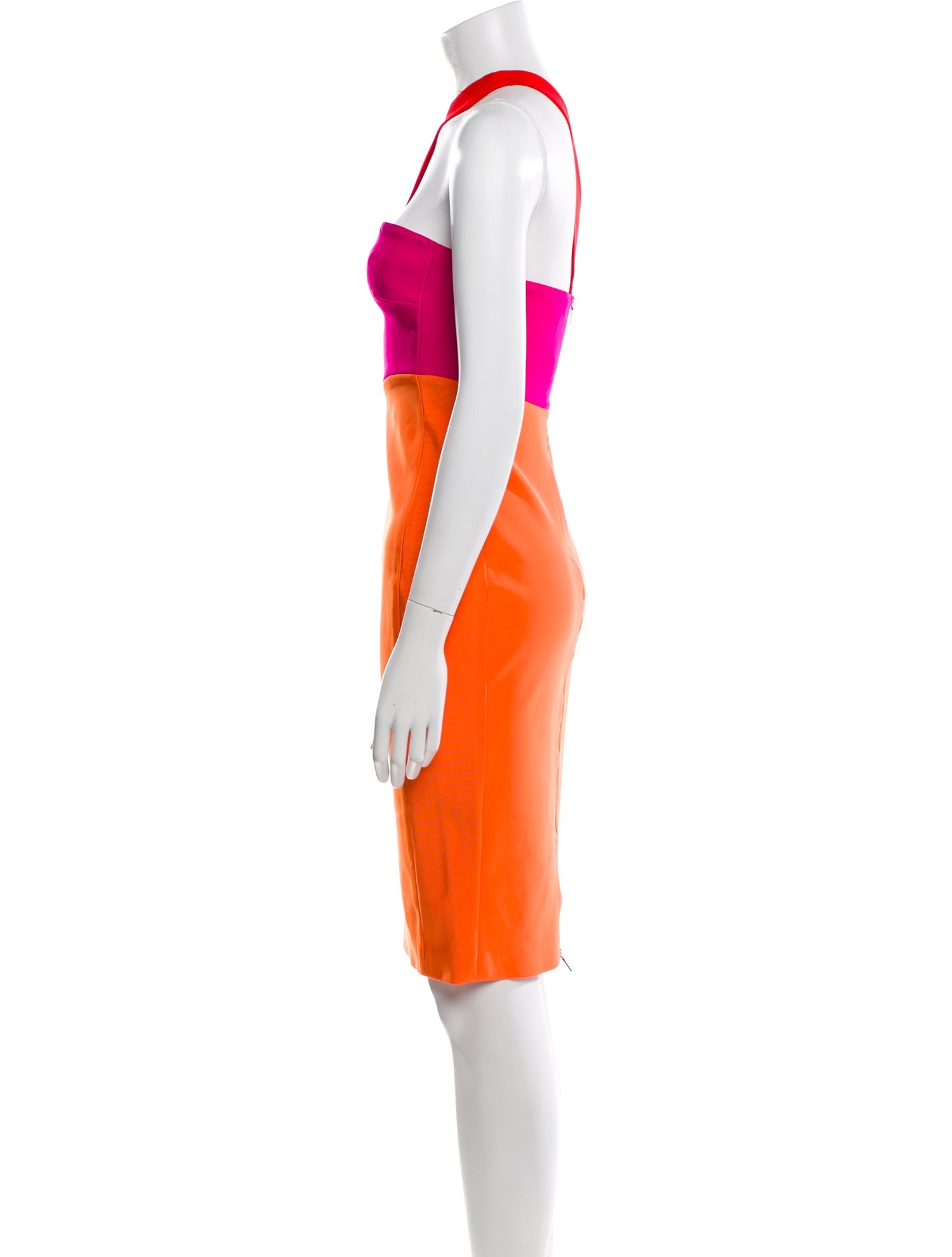 Mugler Colorblock Pattern Knee-Length Dress