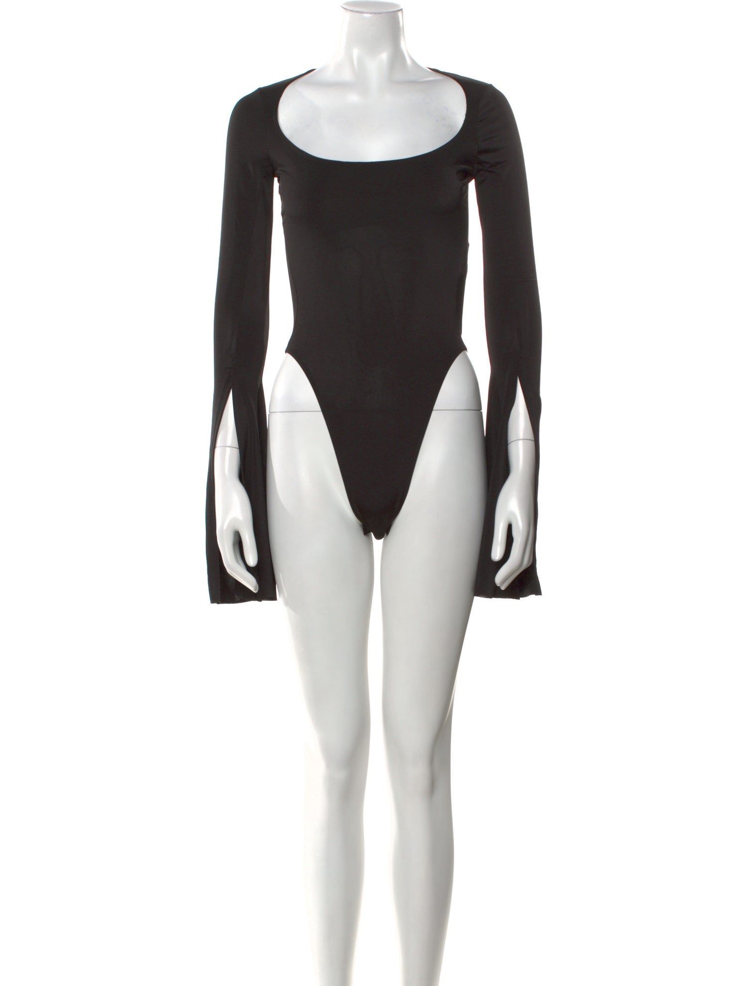 Mugler Square Neckline Long Sleeve Bodysuit
