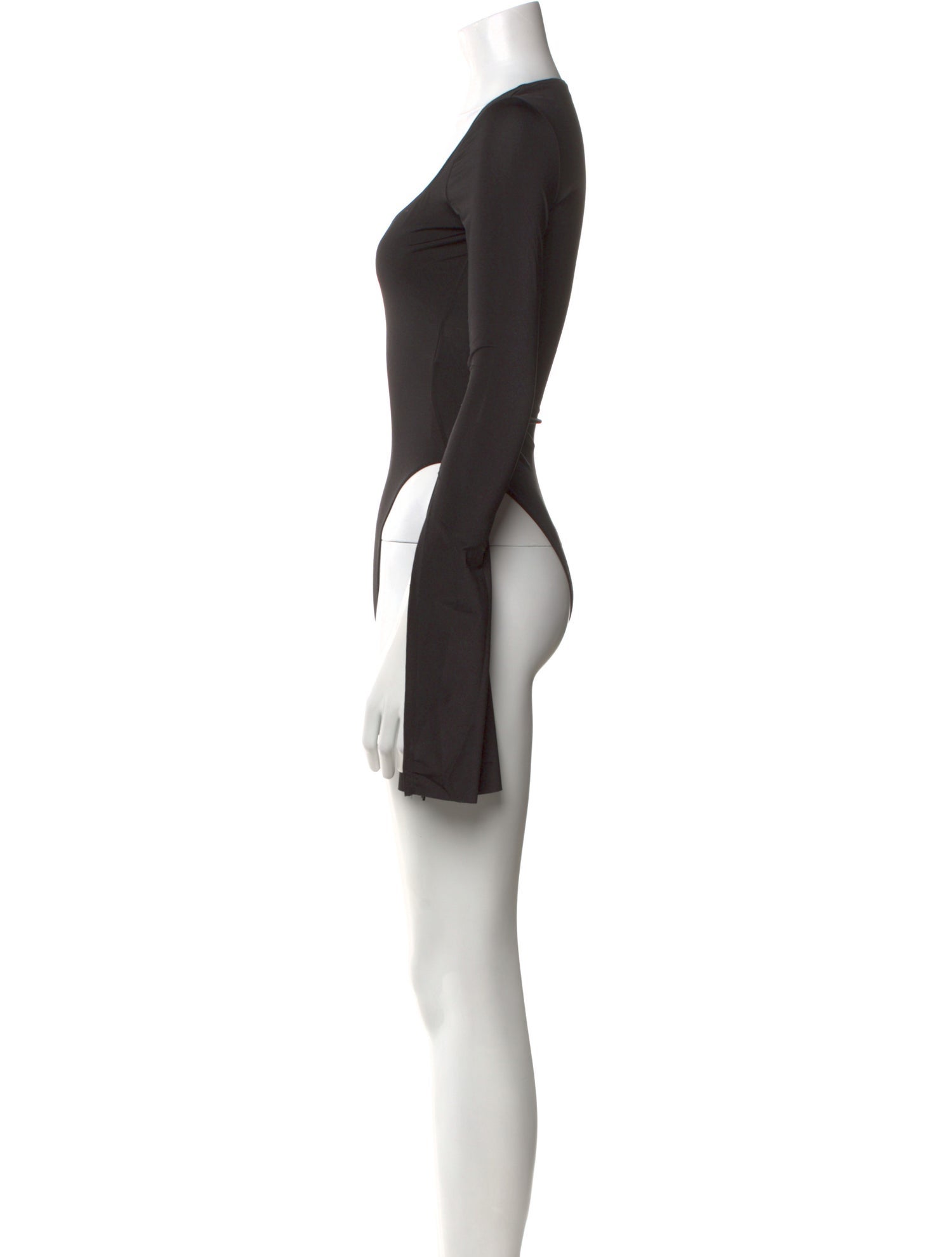 Mugler Square Neckline Long Sleeve Bodysuit