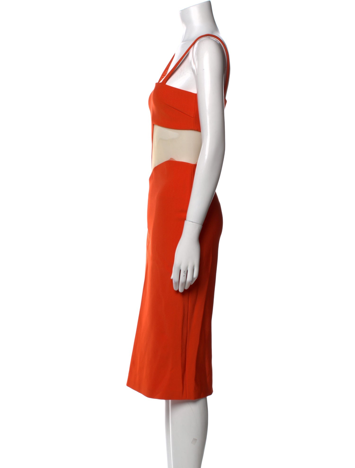 Mugler Square Neckline Midi Length Dress
