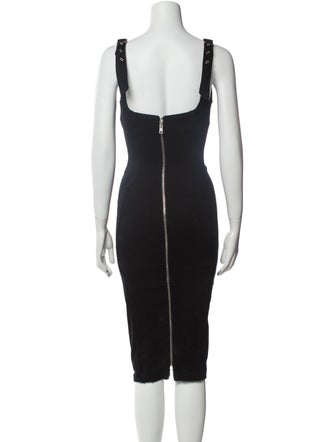 Mugler Colorblock Pattern Midi Length Dress