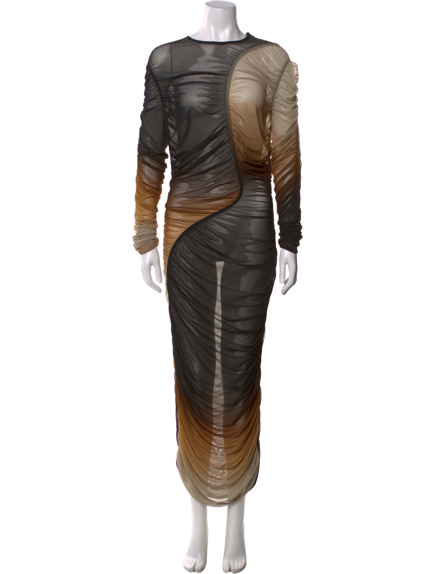 Mugler Crew Neck Long Dress