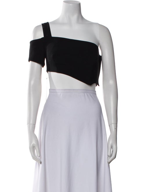 Mugler One-Shoulder Short Sleeve Crop Top