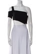 Mugler One-Shoulder Short Sleeve Crop Top