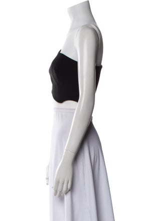 Mugler One-Shoulder Short Sleeve Crop Top