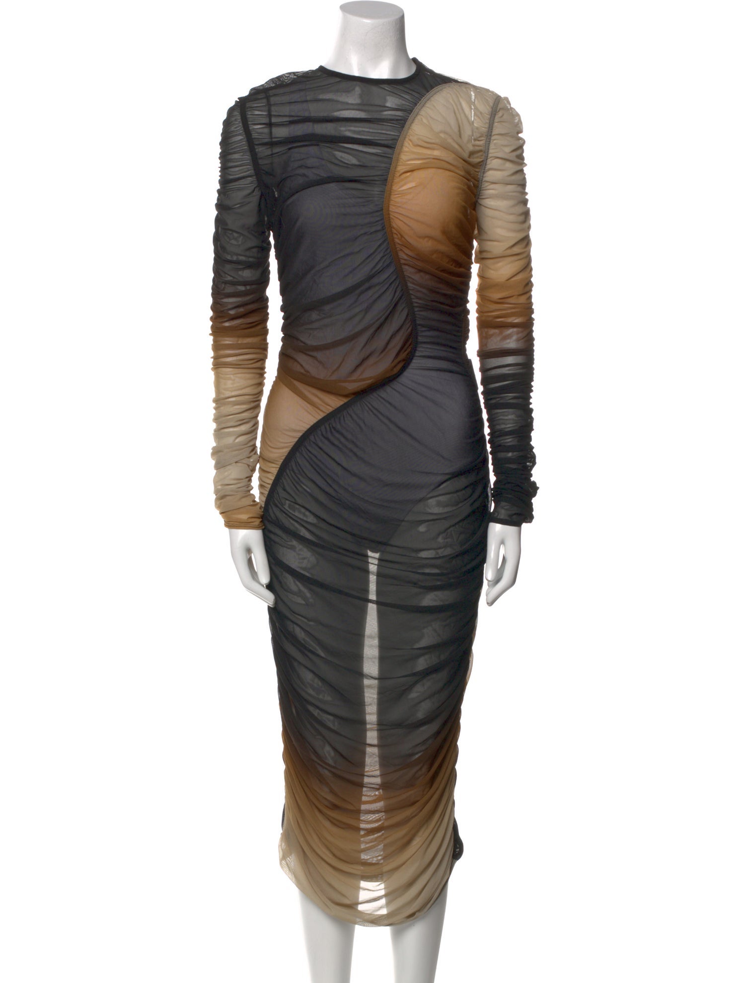 Mugler Crew Neck Midi Length Dress
