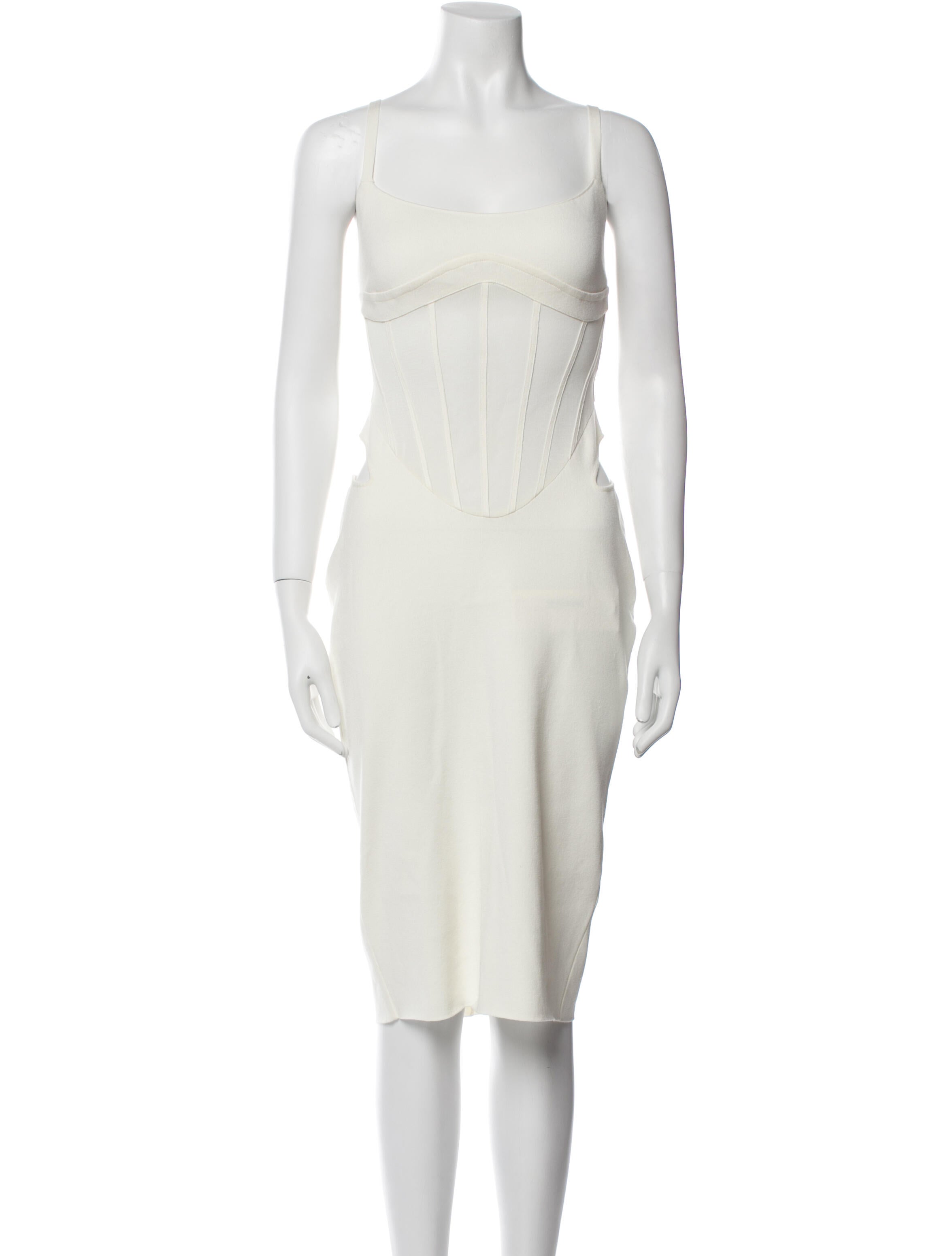 Mugler Square Neckline Midi Length Dress w/ Tags